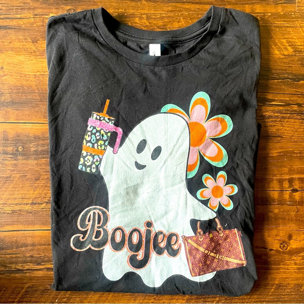 Boojee Ghoul Cute Halloween Women’s Short -sleeve Shirt- large